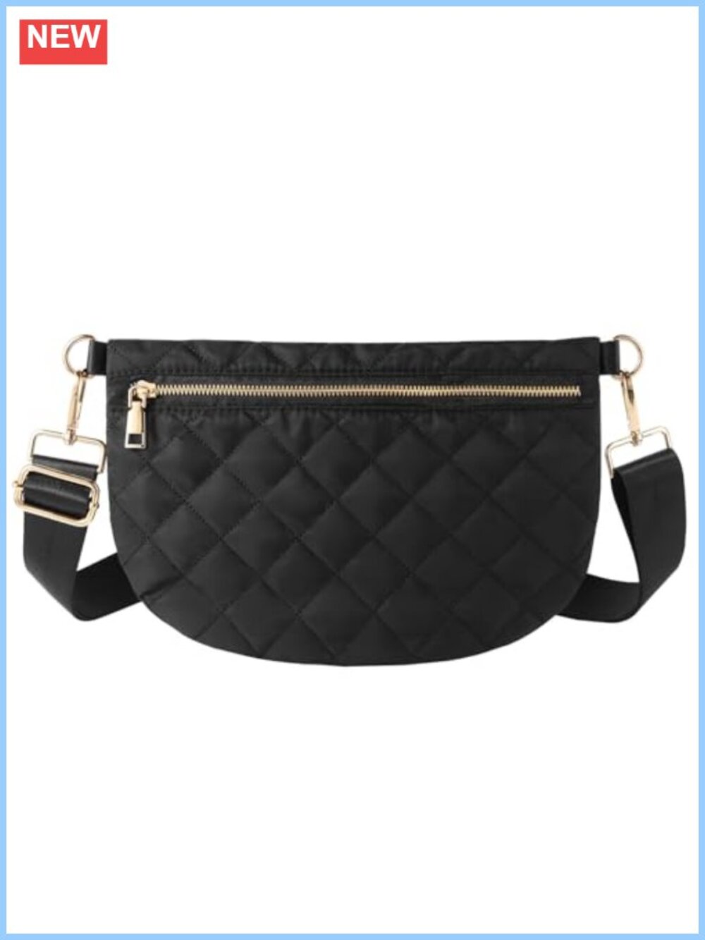 Quilted Crossbody Bag Nylon Puffer Sling Purse Belt Bum Fanny Pack for Women
